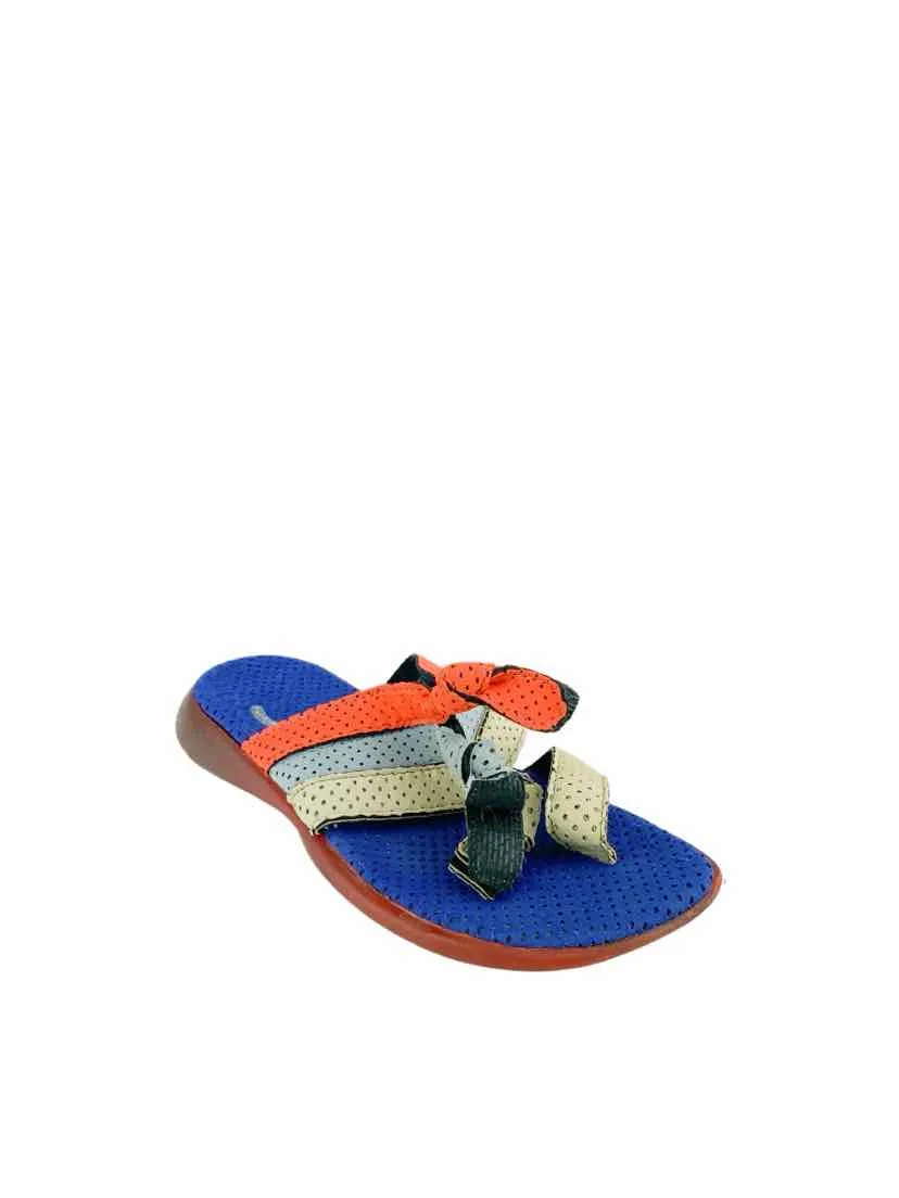 Arche Women's Tie-Strap Slide Sandals Blue Multi Size 38 EU (7 US)