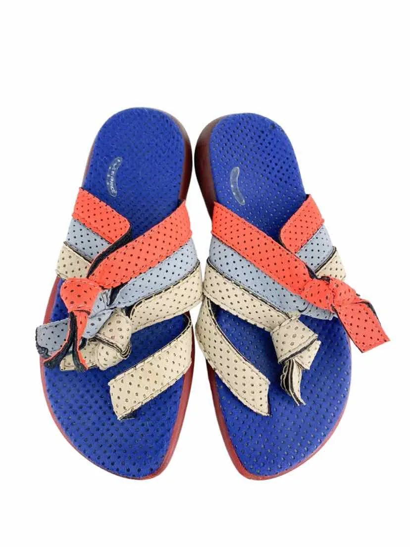 Arche Women's Tie-Strap Slide Sandals Blue Multi Size 38 EU (7 US)