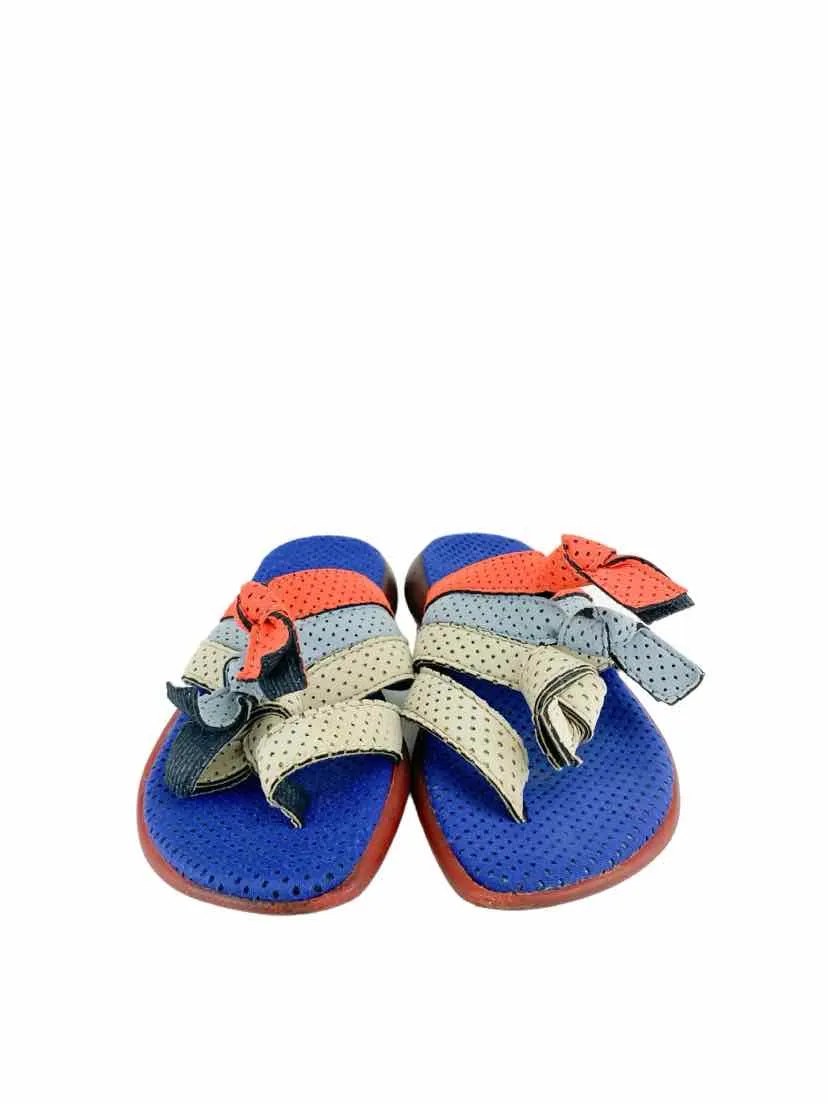 Arche Women's Tie-Strap Slide Sandals Blue Multi Size 38 EU (7 US)