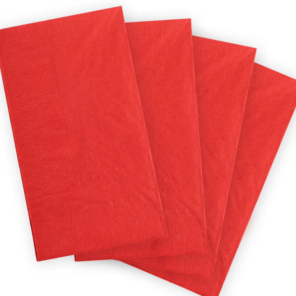 BarConic® 15” x 17” 2-PLY Colored Paper Dinner Napkins – RED – Pack of 100