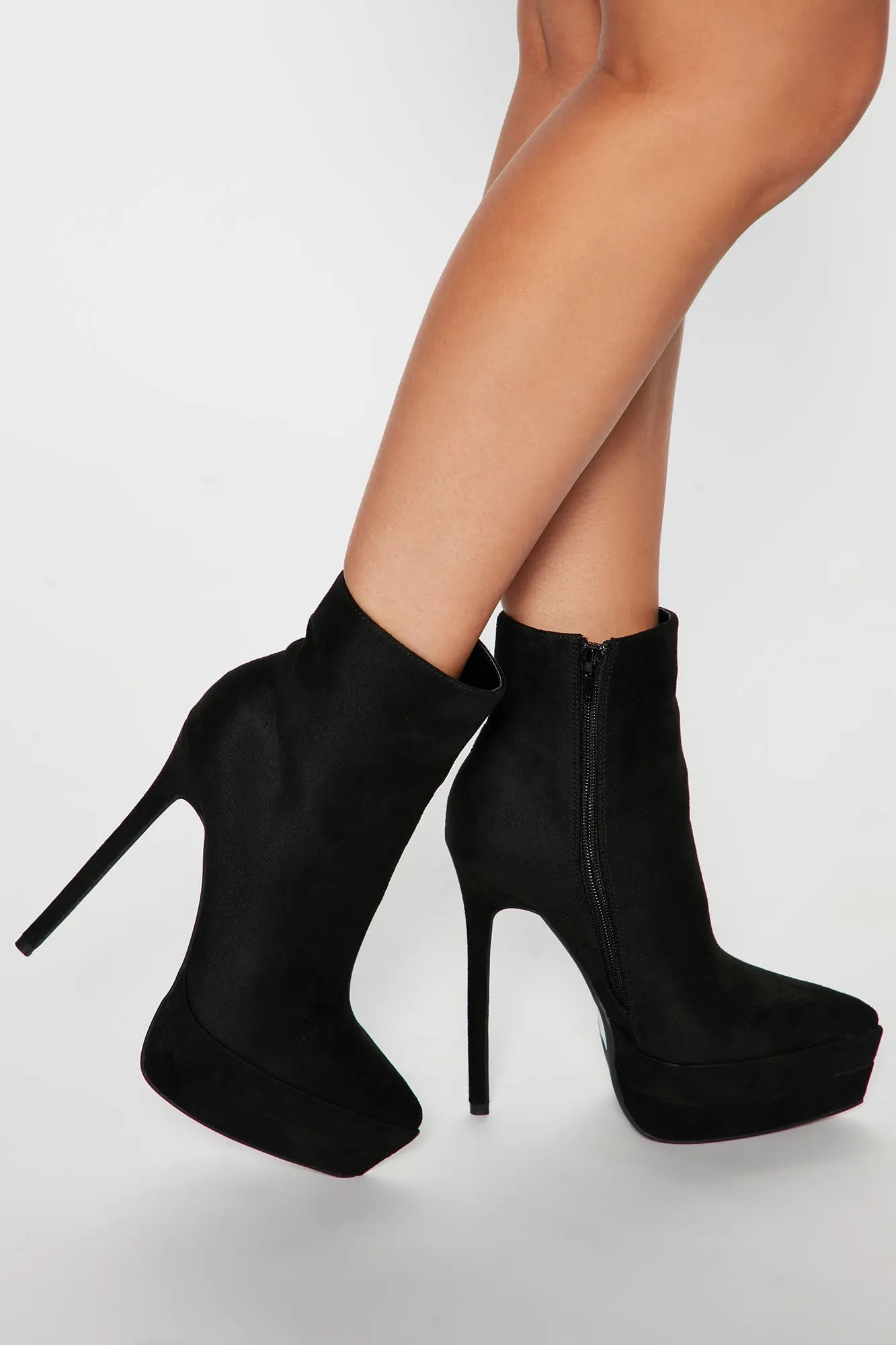 Blair Platform Pointed Toe Booties - Black
