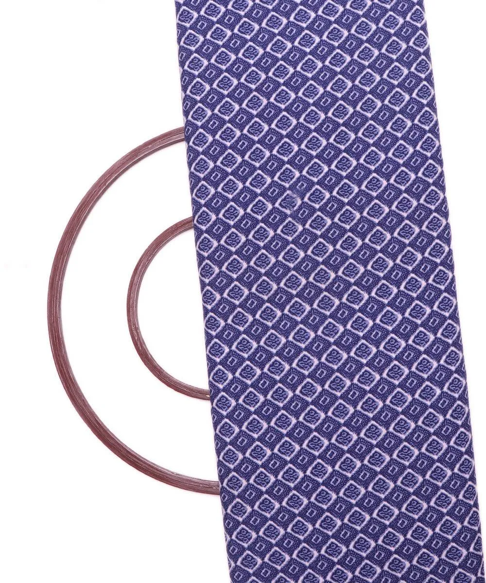 Blue Colour Geometric Print Crepe Fabric