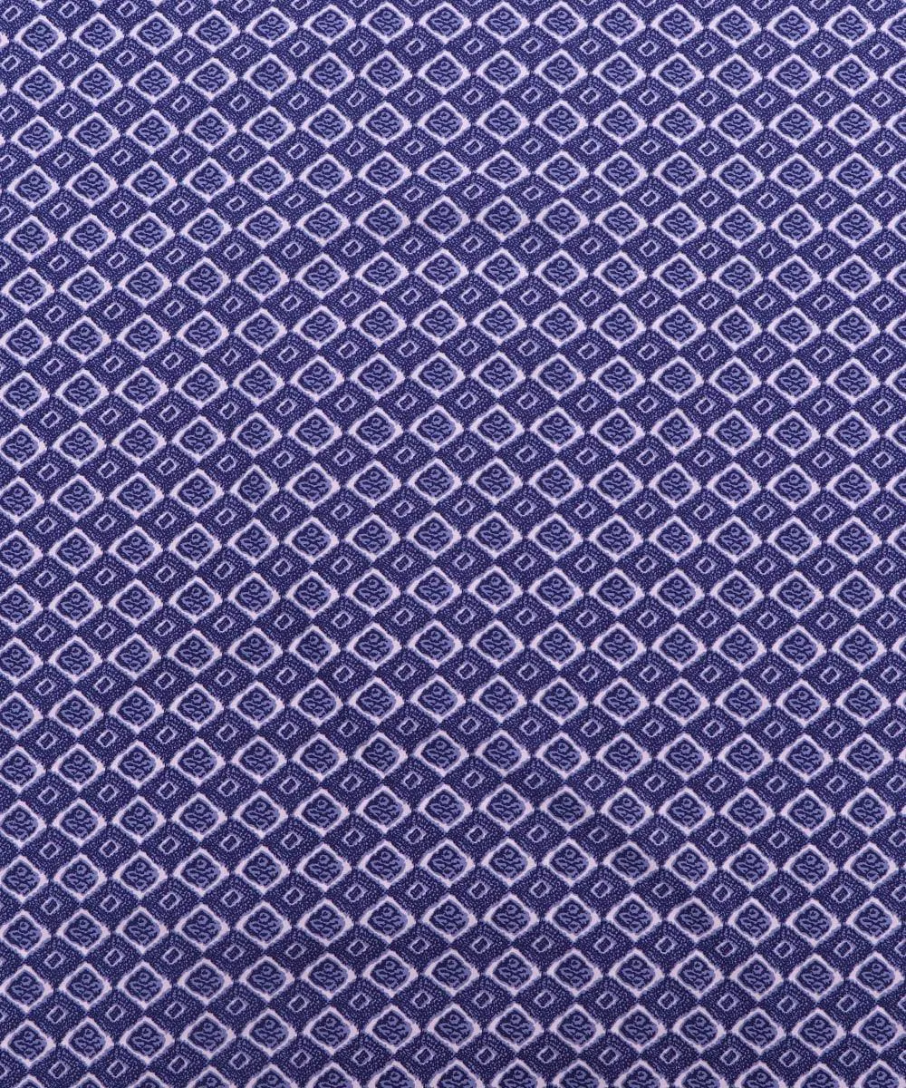 Blue Colour Geometric Print Crepe Fabric