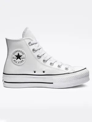 CT All Star Leather Platform White/Black/White Shoes