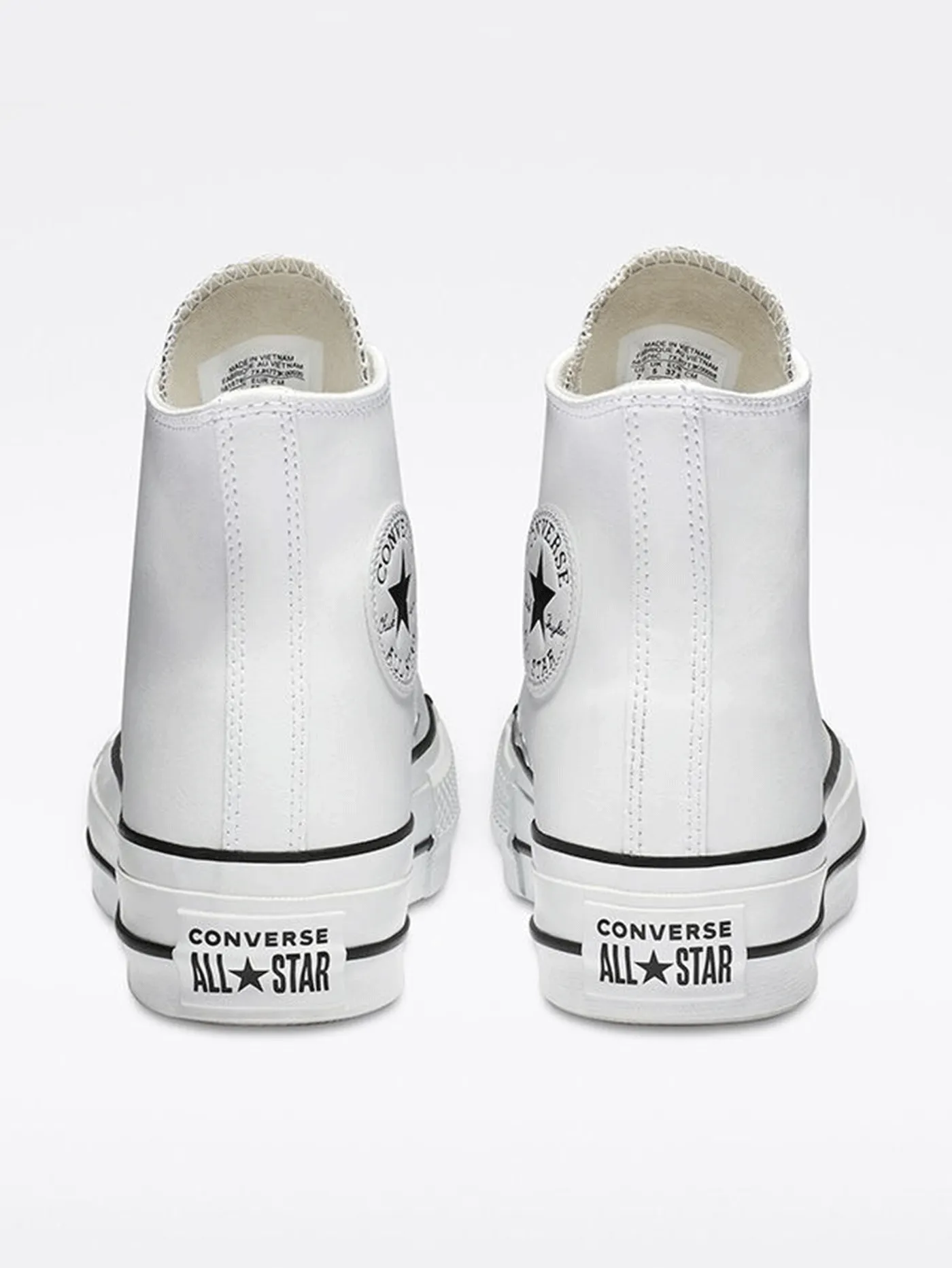 CT All Star Leather Platform White/Black/White Shoes
