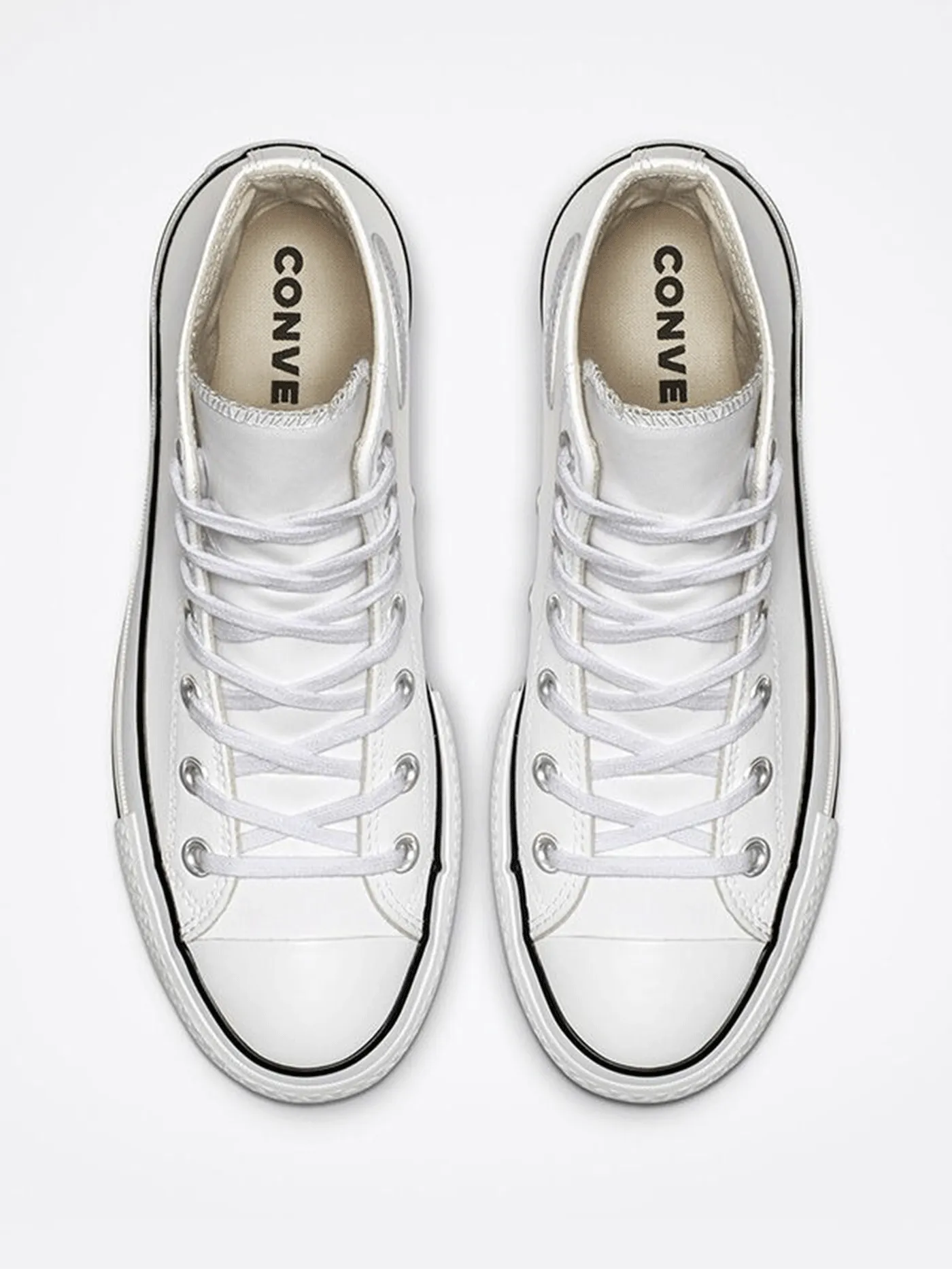 CT All Star Leather Platform White/Black/White Shoes