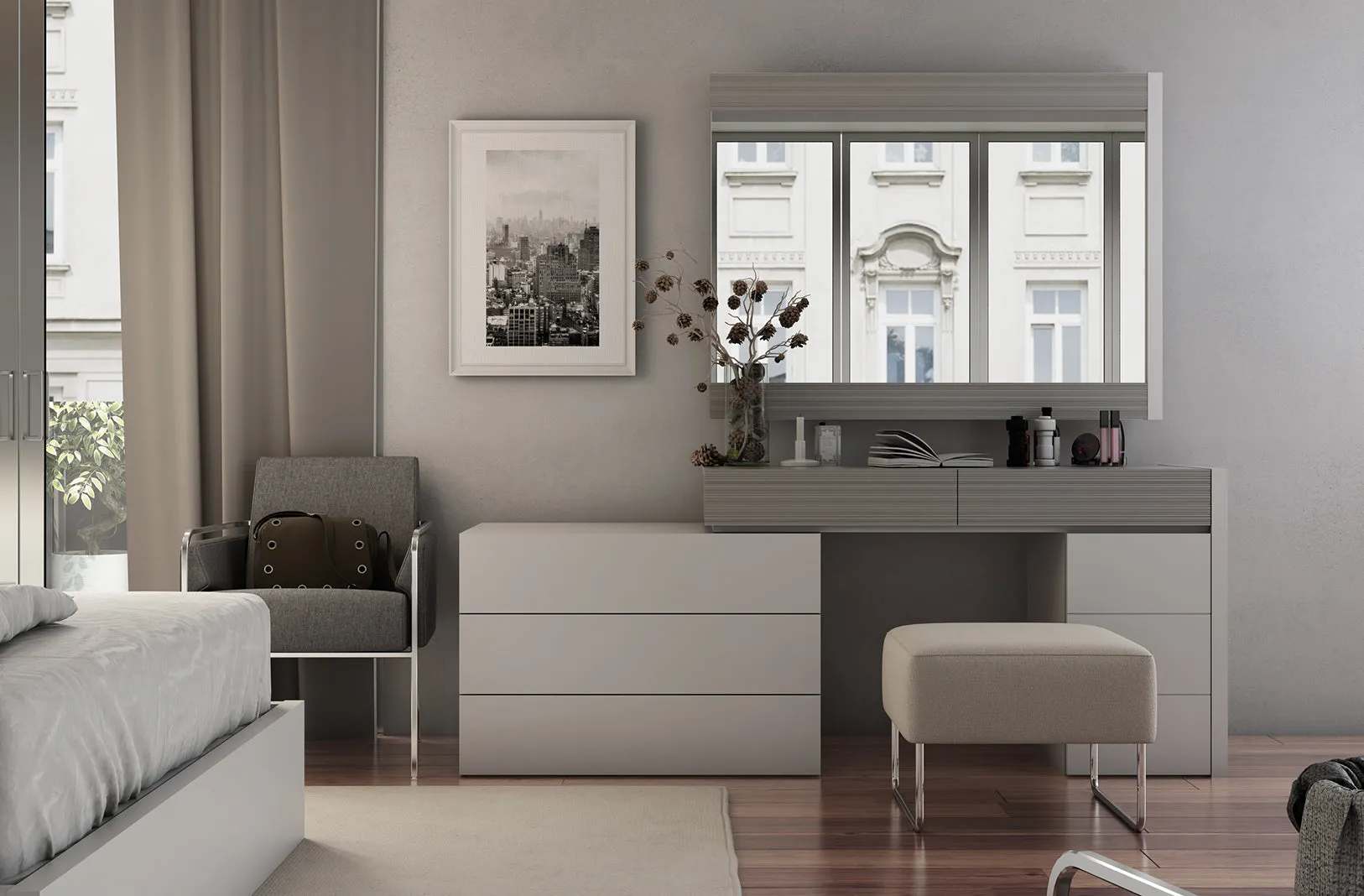 Elbe White Platinum Bedroom
