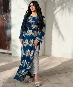 Elegant Floral Printed Kaftan