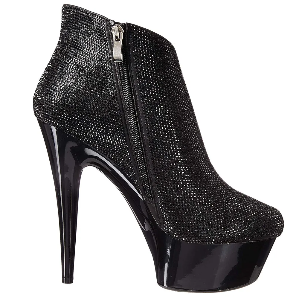 Ellie Shoes Andi 6" Stiletto Rhinestone Platform Bootie