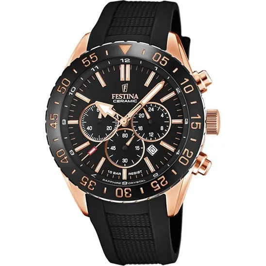 Festina Ceramic Chronograph Mens Watch I Model F20516/2 Quartz Movement