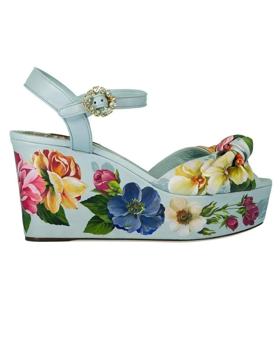 Floral Printed Platform Wedge