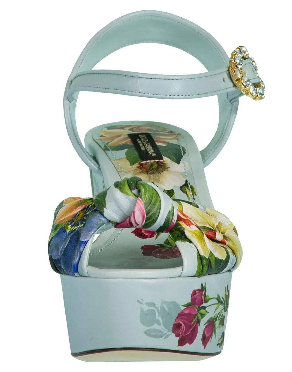 Floral Printed Platform Wedge