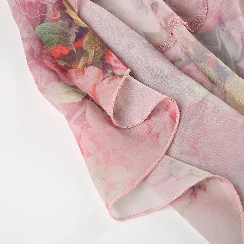 Floral Printed Ruffles Skirt