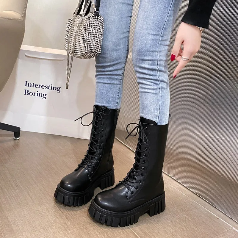 Funki Buys | Boots | Women's Gothic Punk Chunky Platform Boot