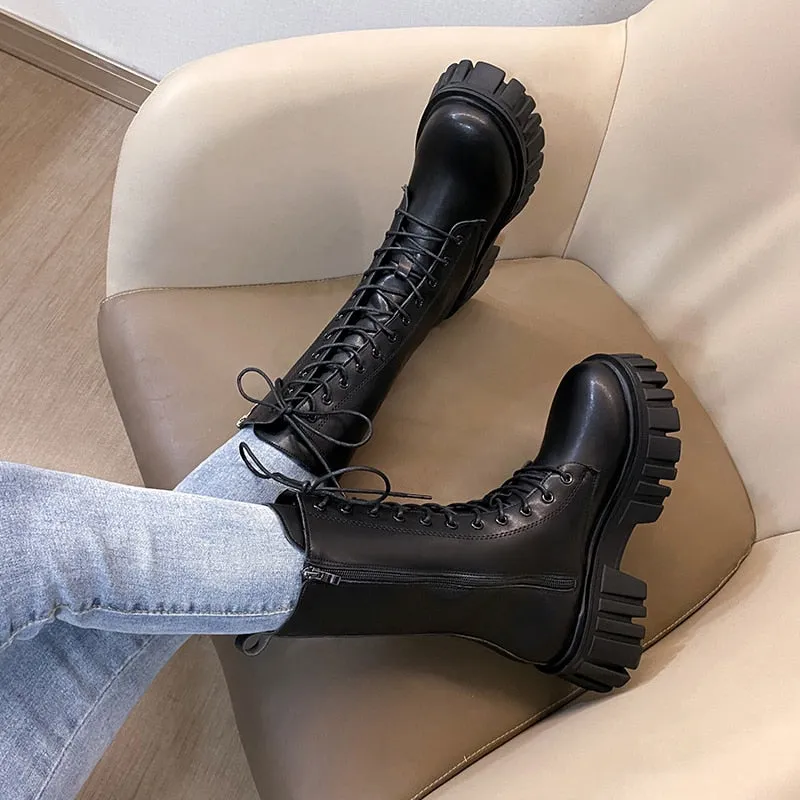 Funki Buys | Boots | Women's Gothic Punk Chunky Platform Boot