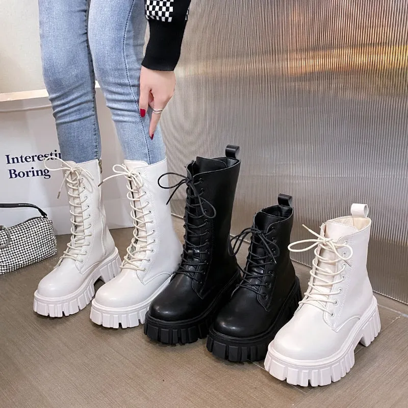 Funki Buys | Boots | Women's Gothic Punk Chunky Platform Boot