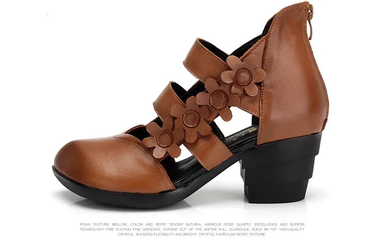 Funki Buys | Shoes | Women's Gothic Leather Low Heel Wedges