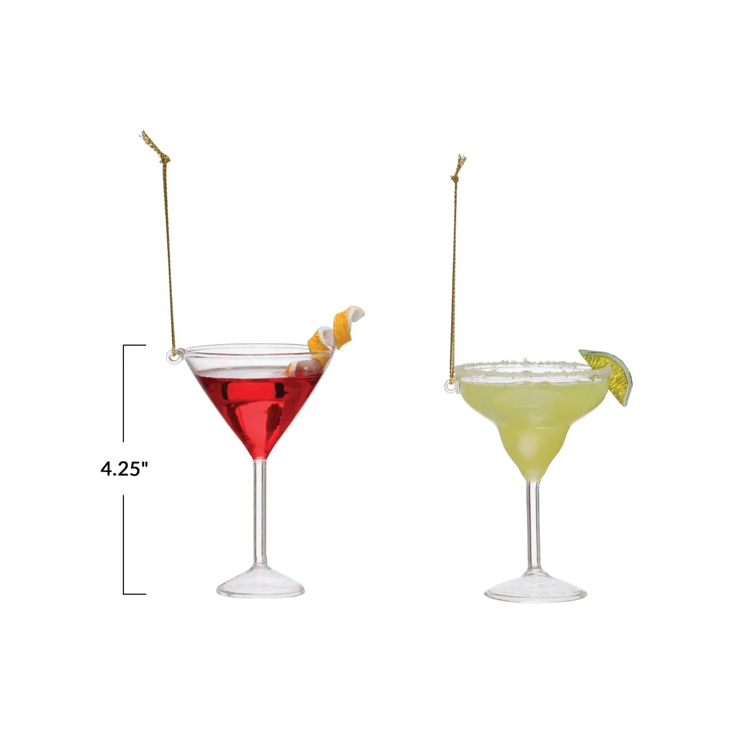 Glass Cocktail Ornament | 2 Styles