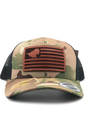 Handcrafted Turkey Flag Leather Patch Hat