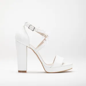 Harper - Platform Wedding Shoes with Pearls