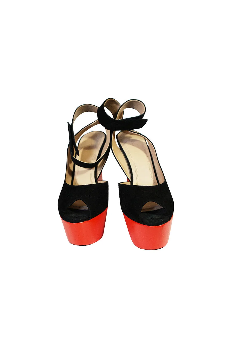 NIB Spring 2012 Celine Suede Lipstick Red Platforms