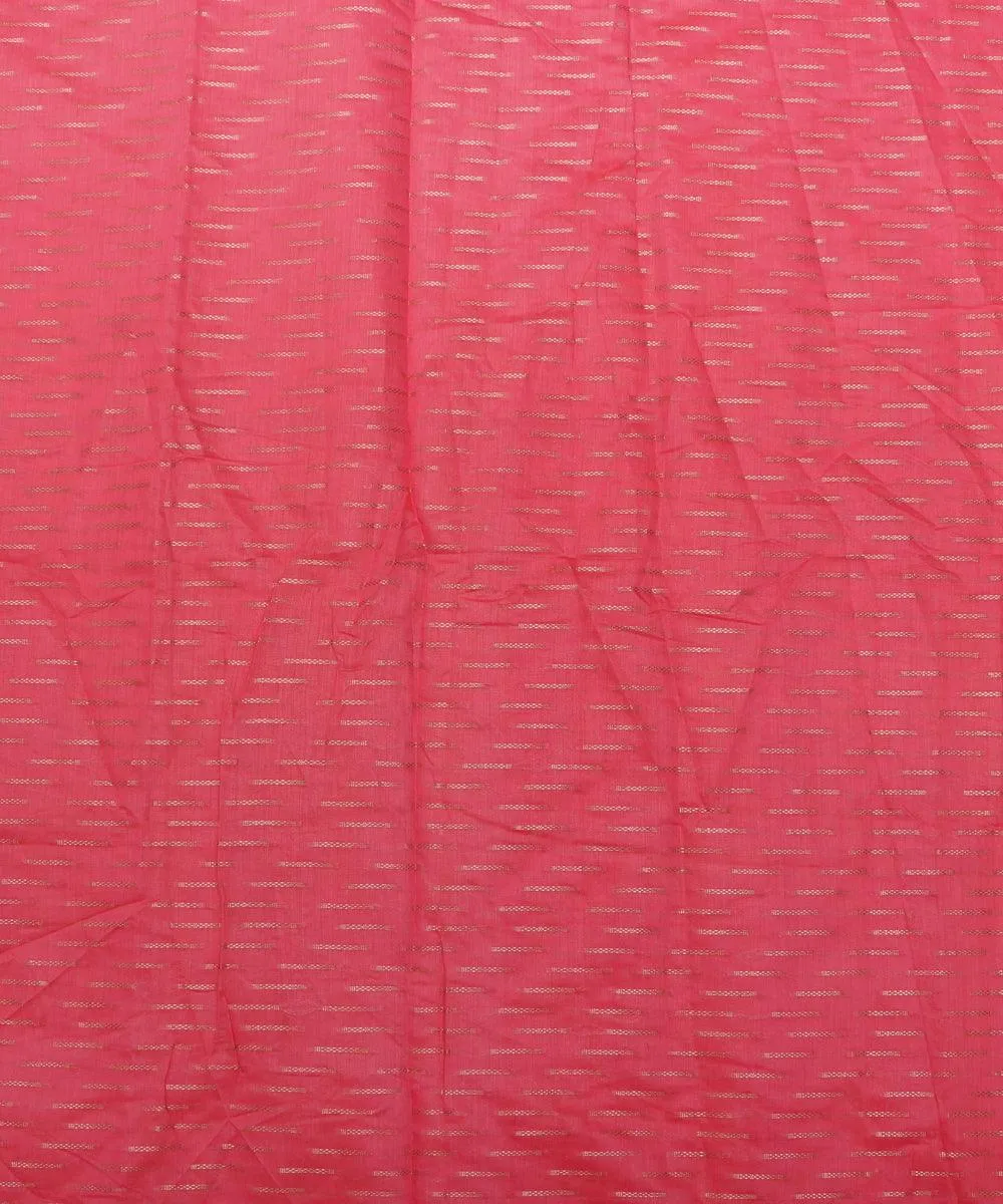 Pink Colour Geometric Pattern Chanderi Silk Fabric