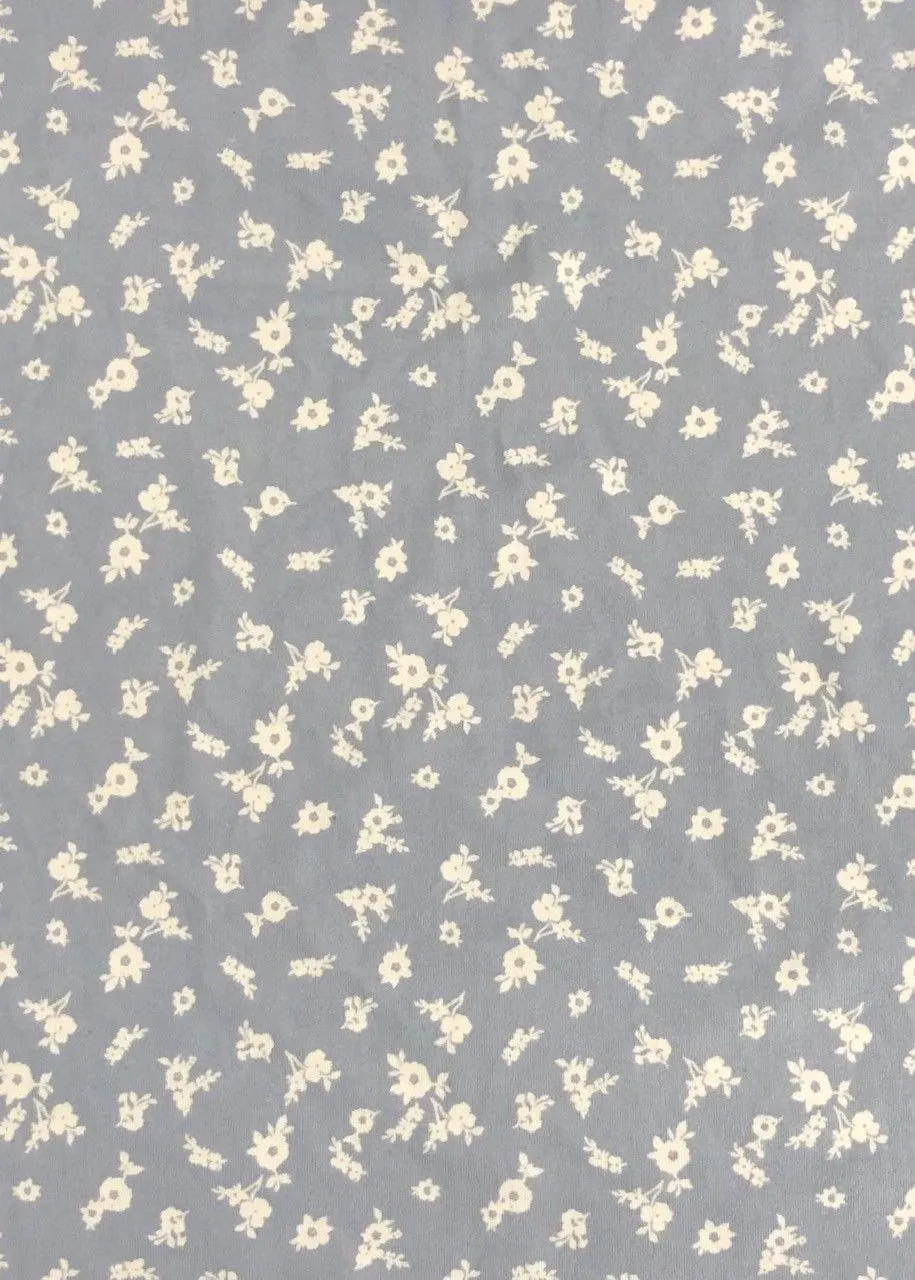 POLY BRUSHED DTY STRETCHED KNIT WITH DITSY FLORAL PRINT<br><h6>2-C.BLUE/OFFWHITE<br>329BPRT-FL02</h6>