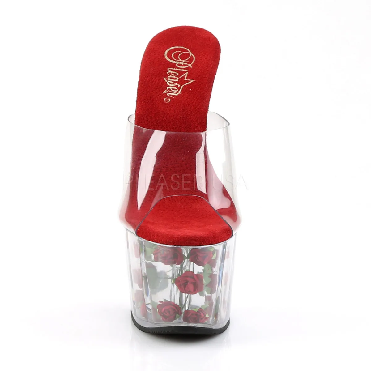 Red Flower Filled Platform Slide