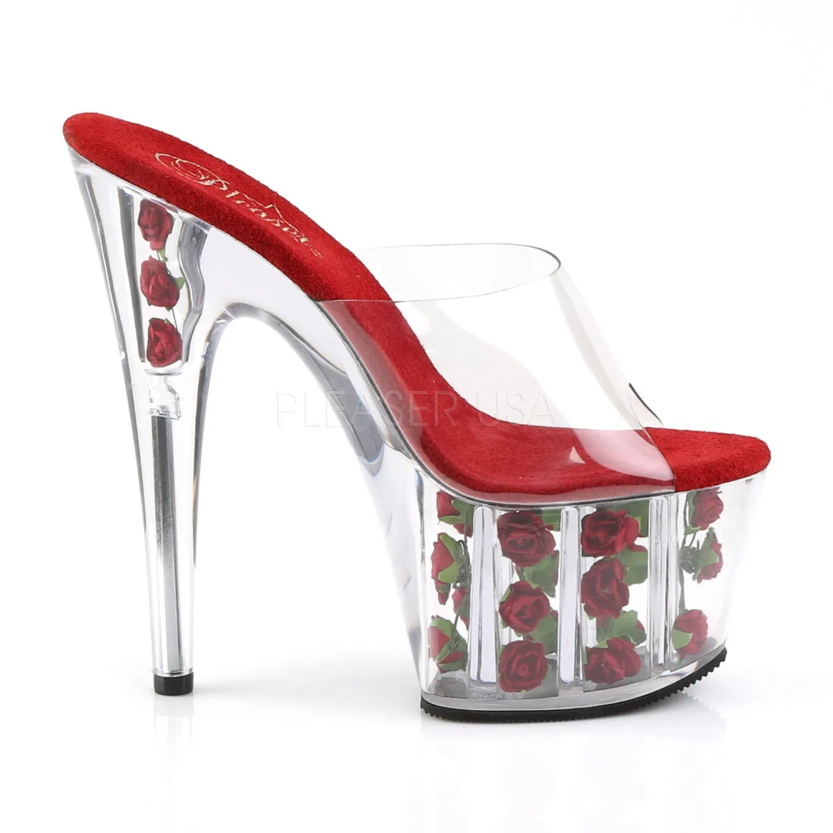 Red Flower Filled Platform Slide