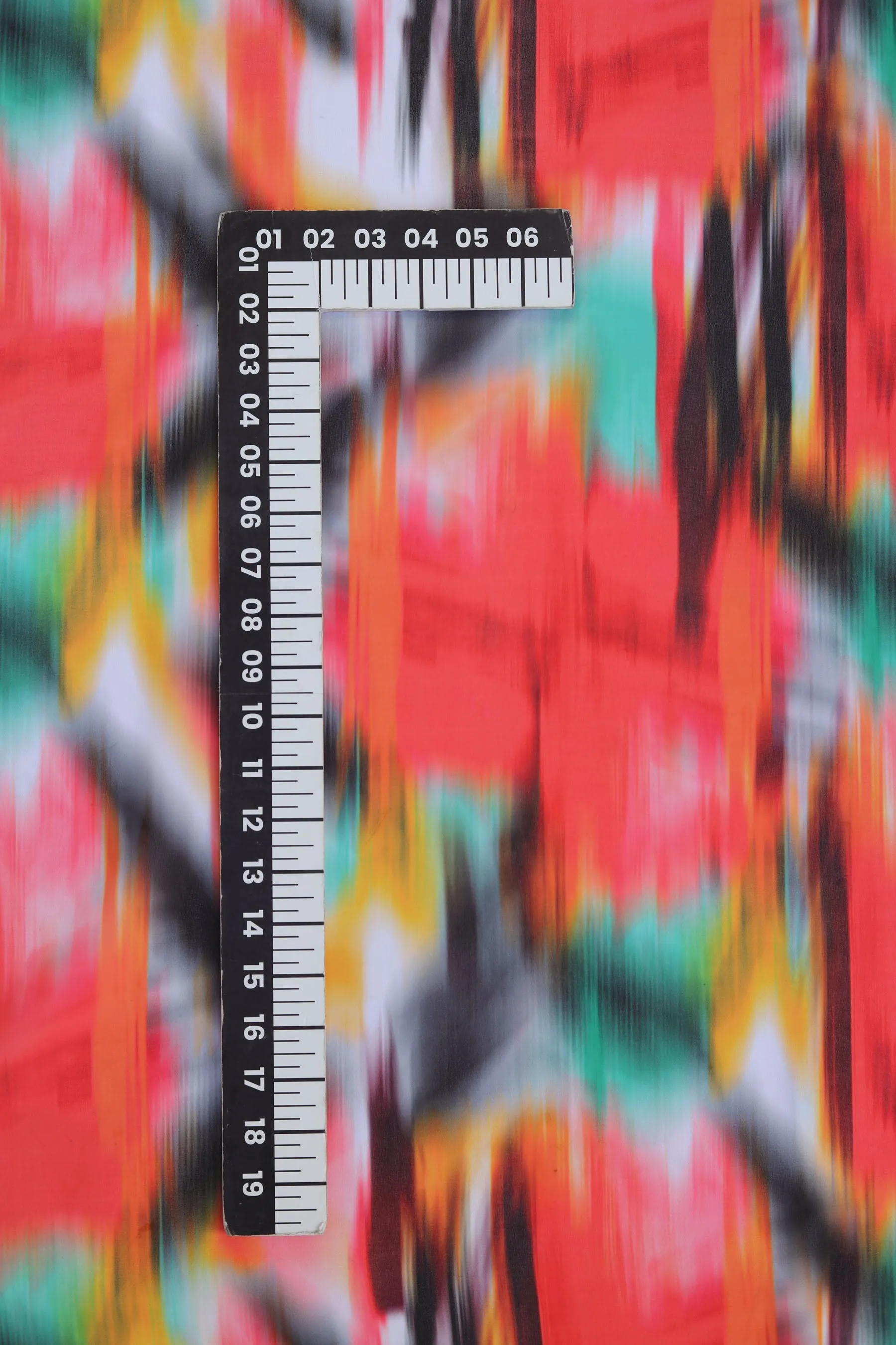 Red Shaded Multicolor Abstract Pattern Printed Georgette Fabric