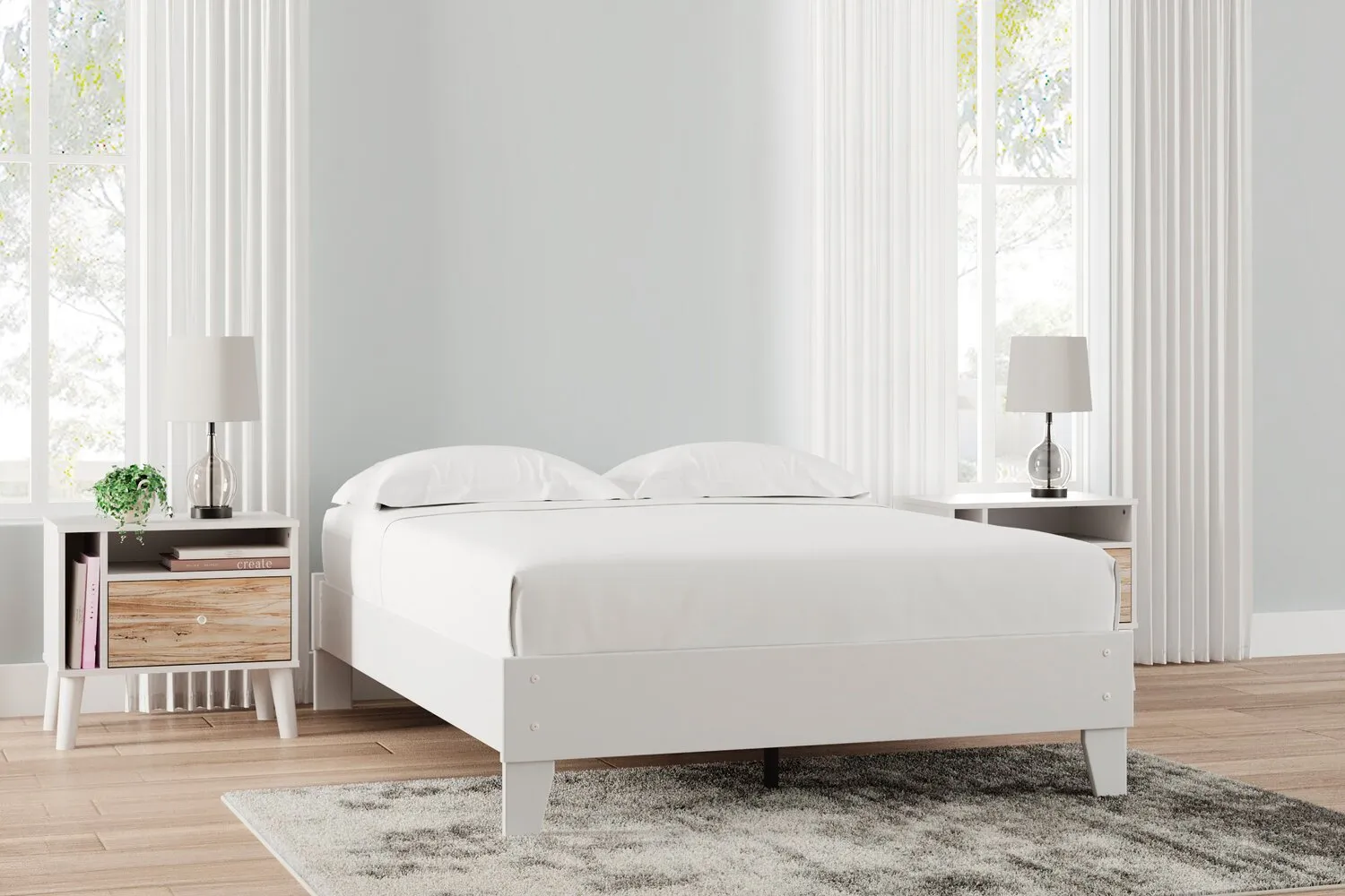 Ridge Full Platform Bed - White