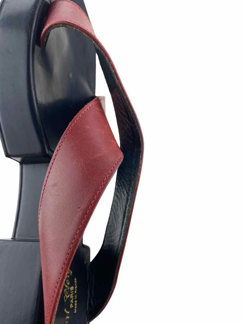 Robert Clergerie Women's Criss Cross Slide Sandal Red Size 7.5 (runs 1 sz small)