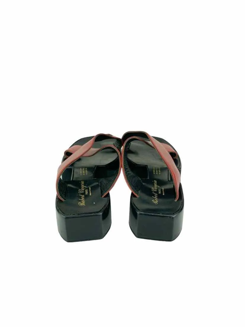 Robert Clergerie Women's Criss Cross Slide Sandal Red Size 7.5 (runs 1 sz small)