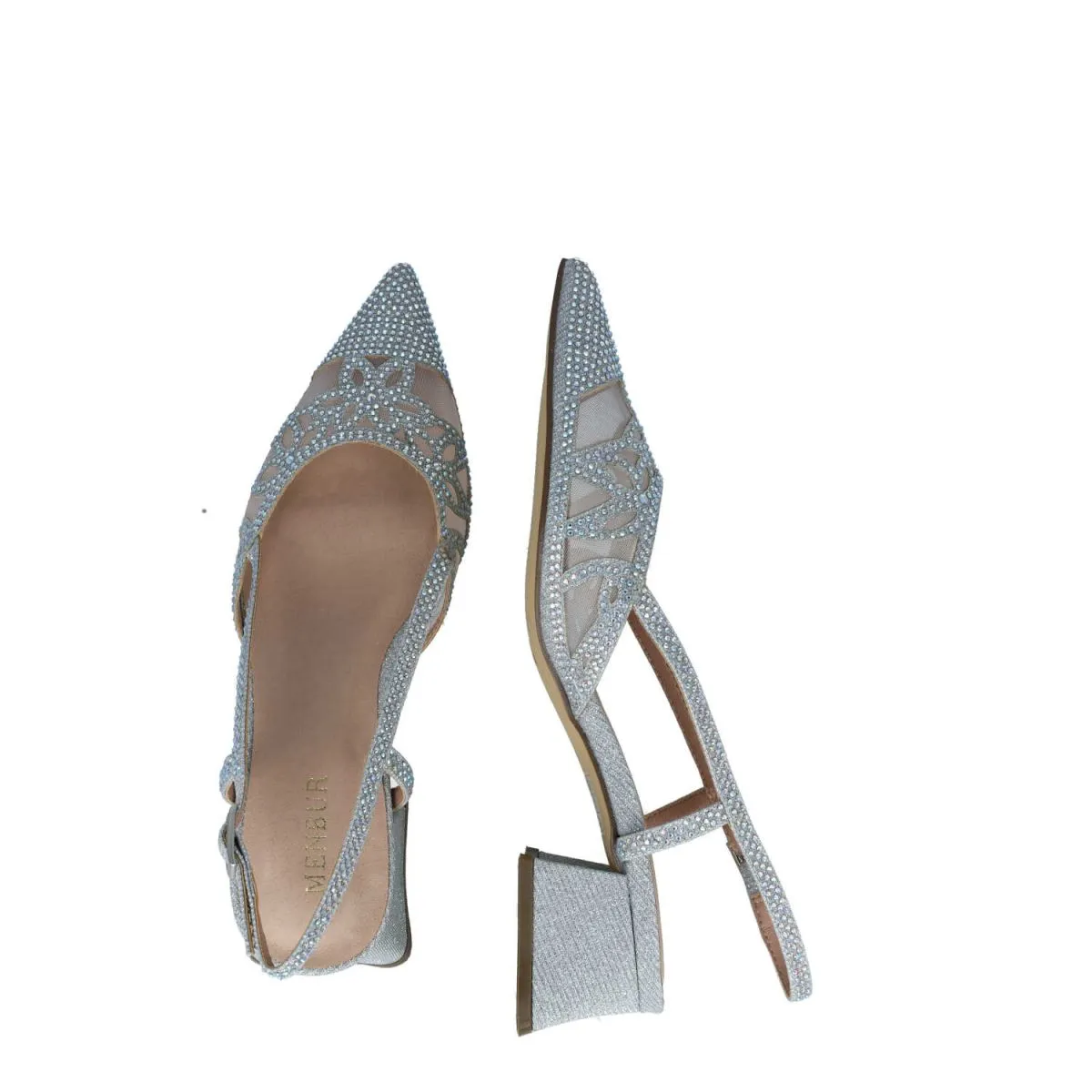 Stylish Silver Low Block Heel Sandals for Occasions