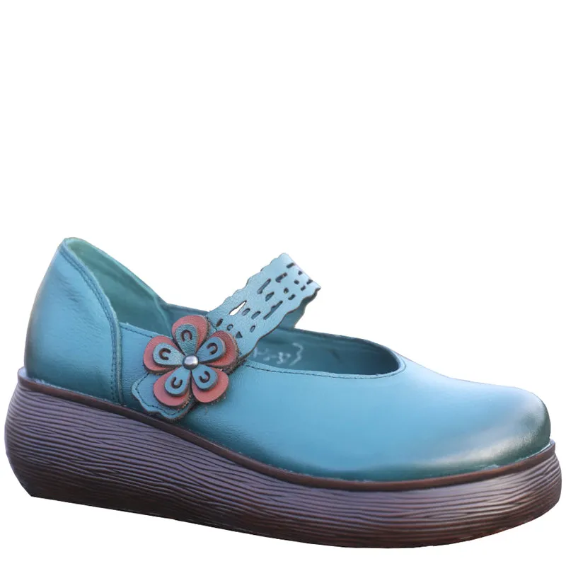 Summer Platform Flower Green Sandals
