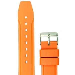 Textured Two-Piece Rubber Strap, Orange, 22mm