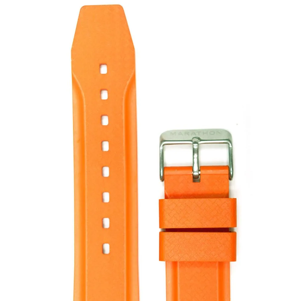 Textured Two-Piece Rubber Strap, Orange, 22mm