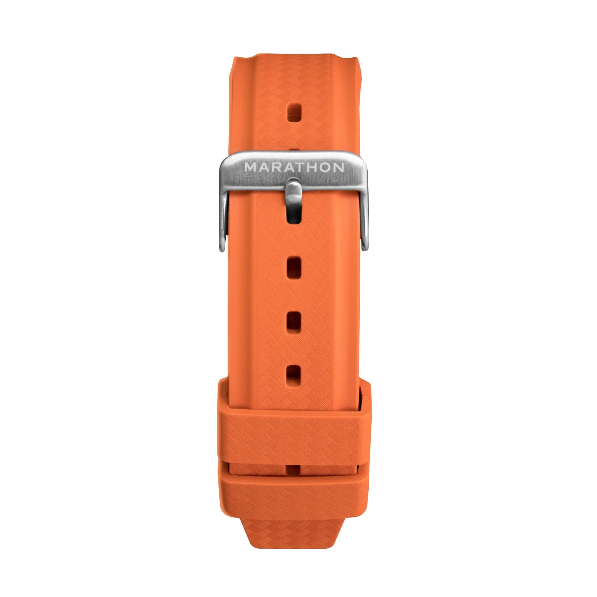 Textured Two-Piece Rubber Strap, Orange, 22mm