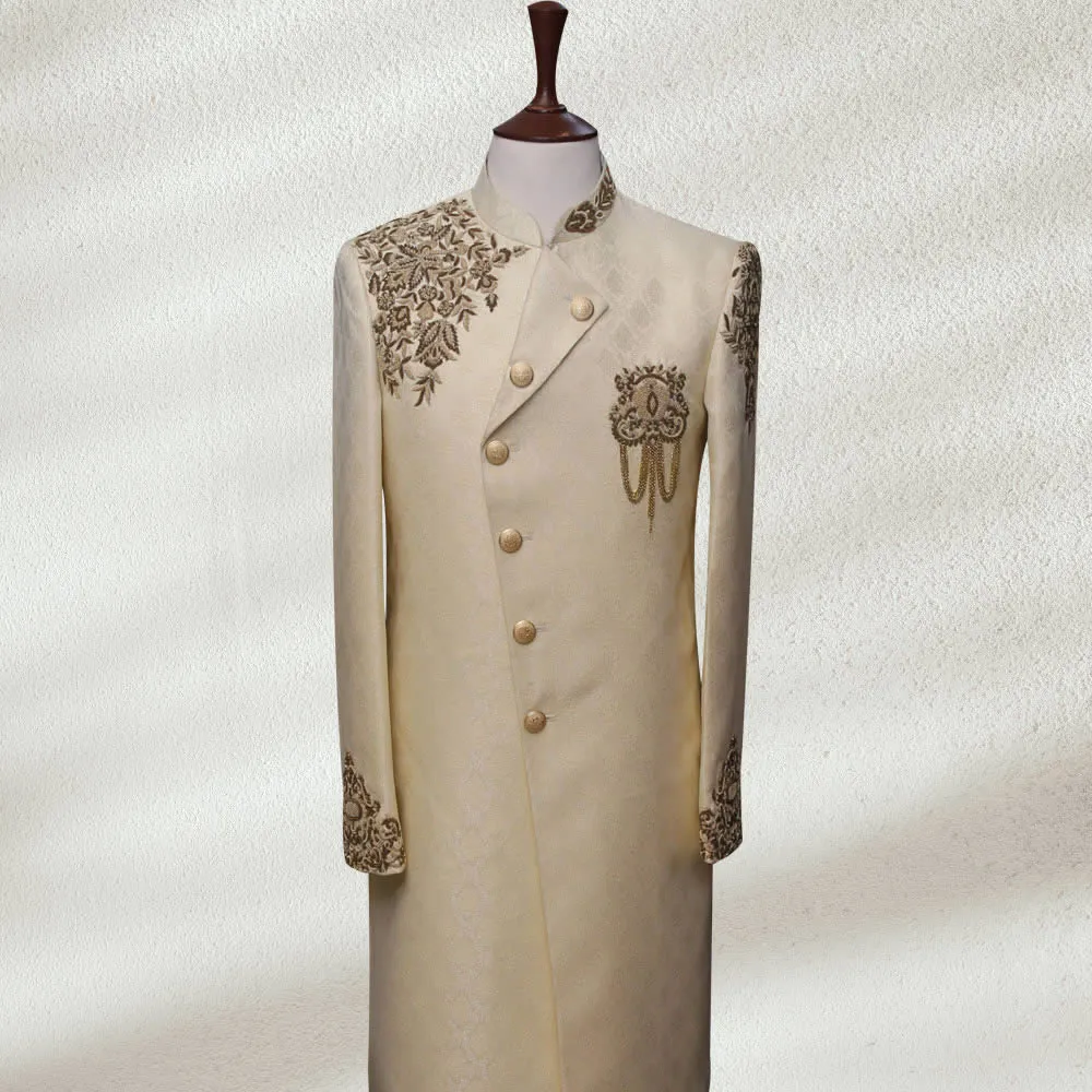 Traditional Self Textured Sherwani
