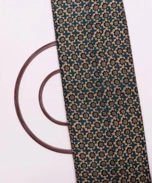 Turquoise Colour Geometric Print Rayon Fabric