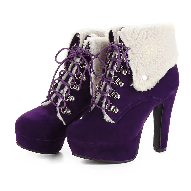 Women Shoes Winter Ultra-high Heel Platform Short Boots