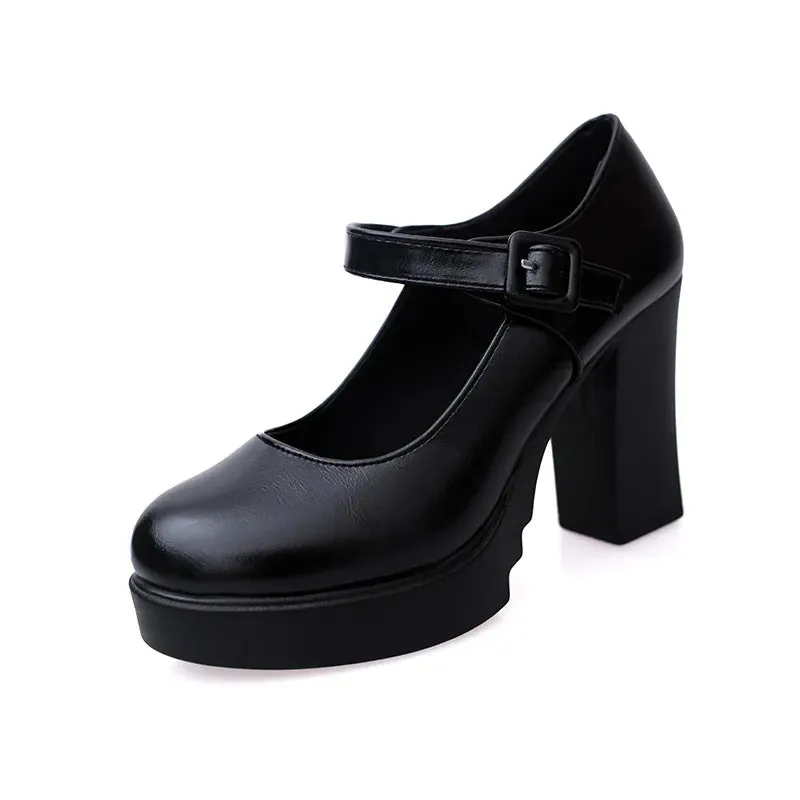 Women's Mary Jane Platform Block Heels